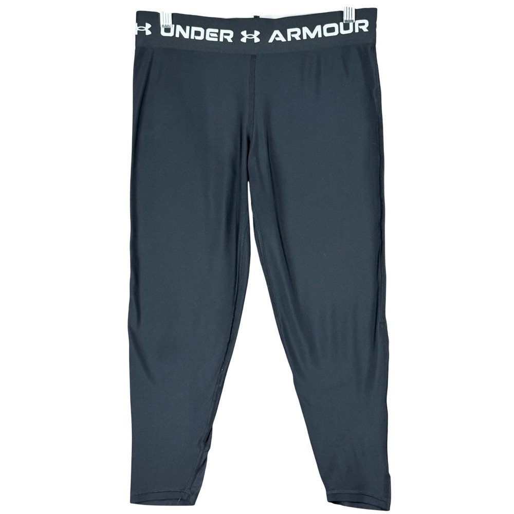 Under Armour HeatGear Youth XL Black‎ Compression Leggings Tights Athletic Gym